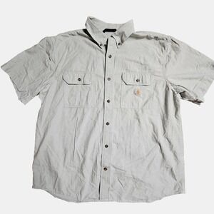 Carhartt Loose Fit Midweight Chambray Short Sleeve Shirt XL‎ Cotton Workwear